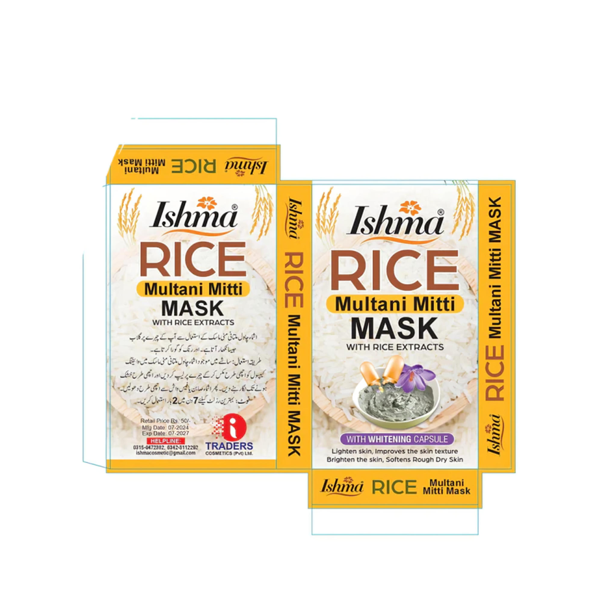 Ishma Cosmetics Multani Mitti – Anti-Acne & Brightening Skin Care Mask (24 Pcs)